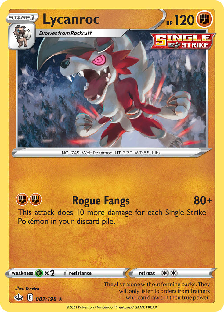 Lycanroc - Chilling Reign (Holo Rare) [CRE-087] English / Near Mint / Normal