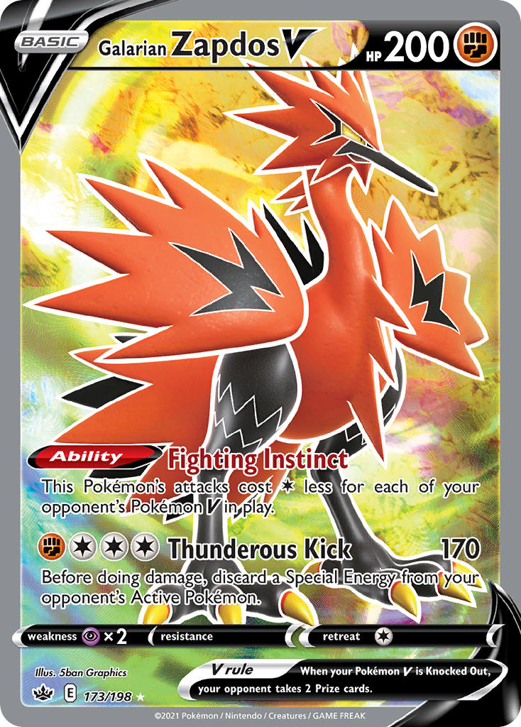 Galarian Zapdos V - Chilling Reign (Ultra Rare) [CRE-173] English / Near Mint / Normal