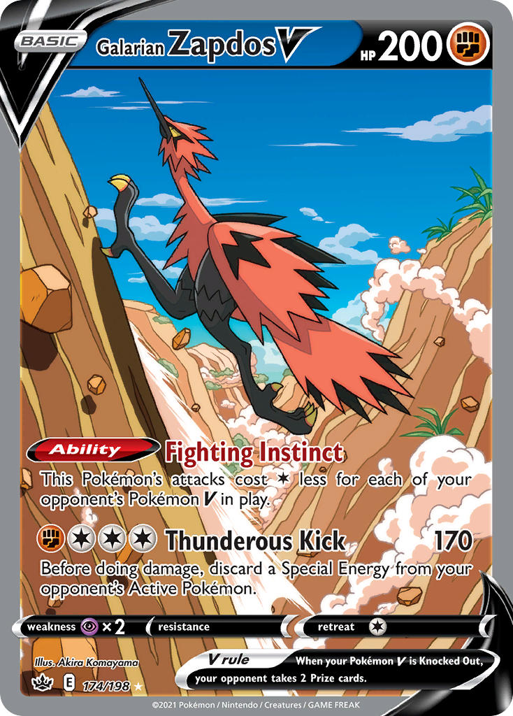 Galarian Zapdos V - Chilling Reign (Ultra Rare) [CRE-174] English / Near Mint / Normal