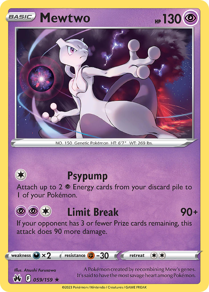 Mewtwo - Crown Zenith (Holo Rare) [CRZ-059] English / Near Mint / Normal