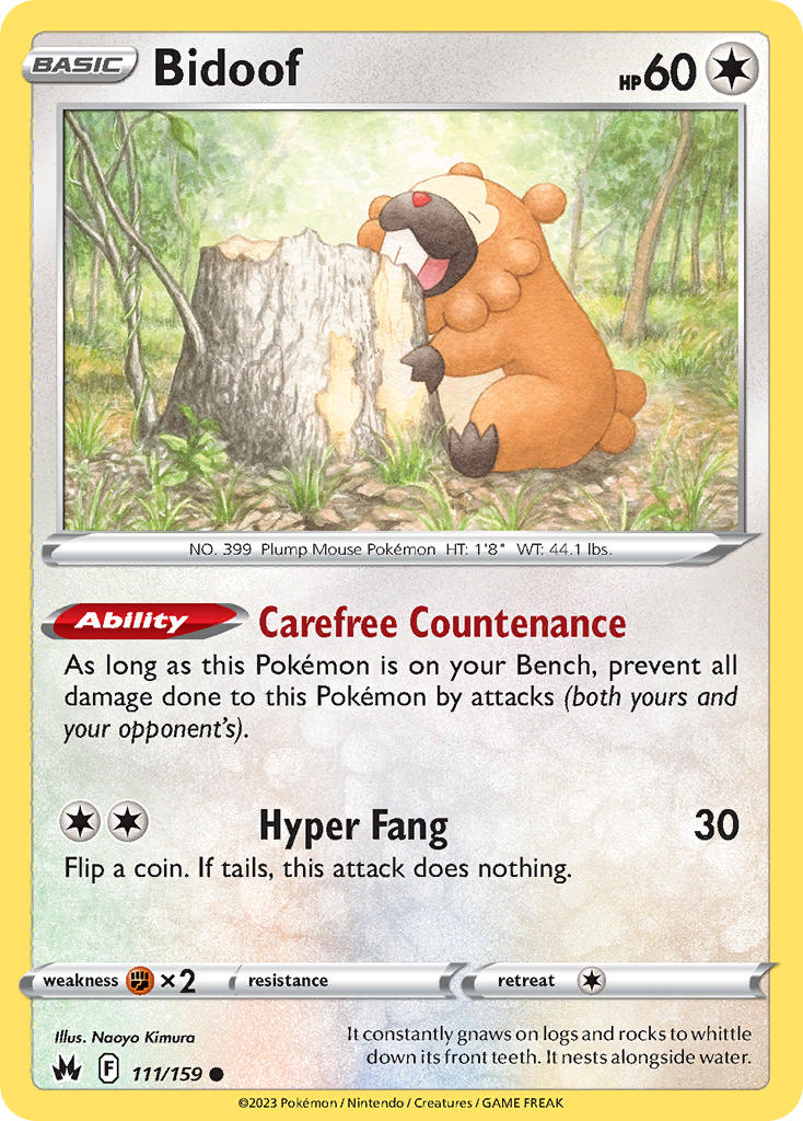 Bidoof - Crown Zenith (Common) [CRZ-111] English / Near Mint / Normal