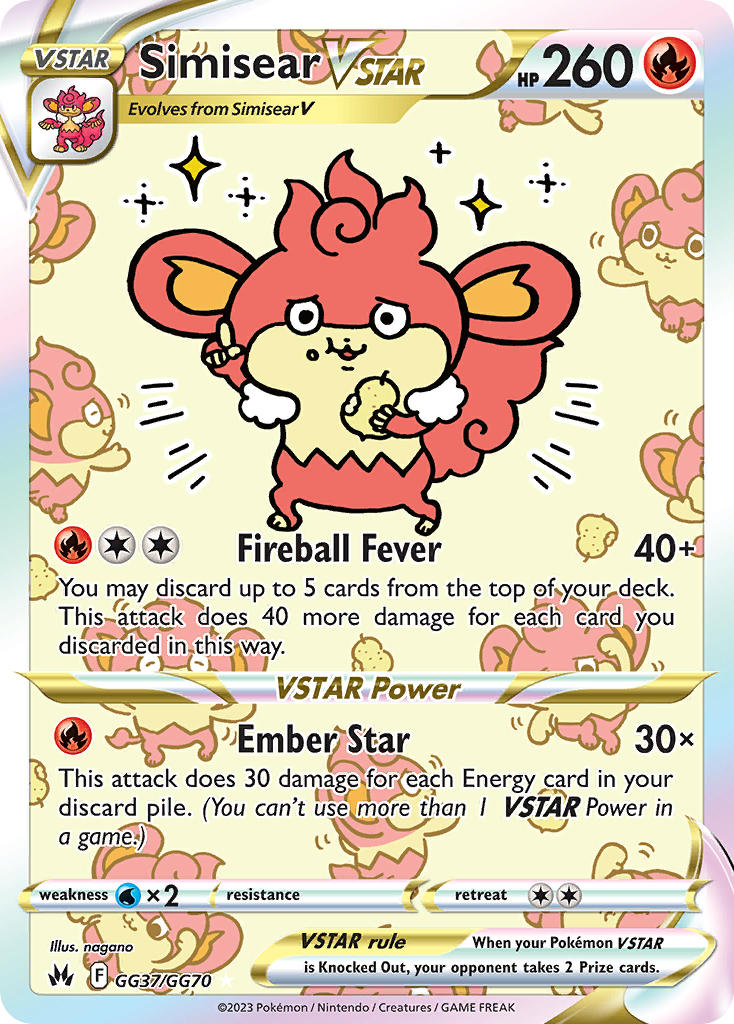 Simisear VSTAR - Crown Zenith (Ultra Rare) [CRZ-GG37] English / Near Mint / Normal