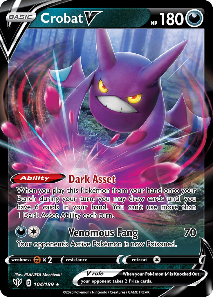 Crobat V⁣ - Darkness Ablaze⁣ (Ultra Rare)⁣ [104] English / Near Mint / Normal