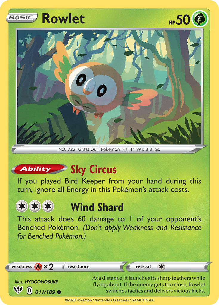 Rowlet - Darkness Ablaze (Common) [11] Kortspil