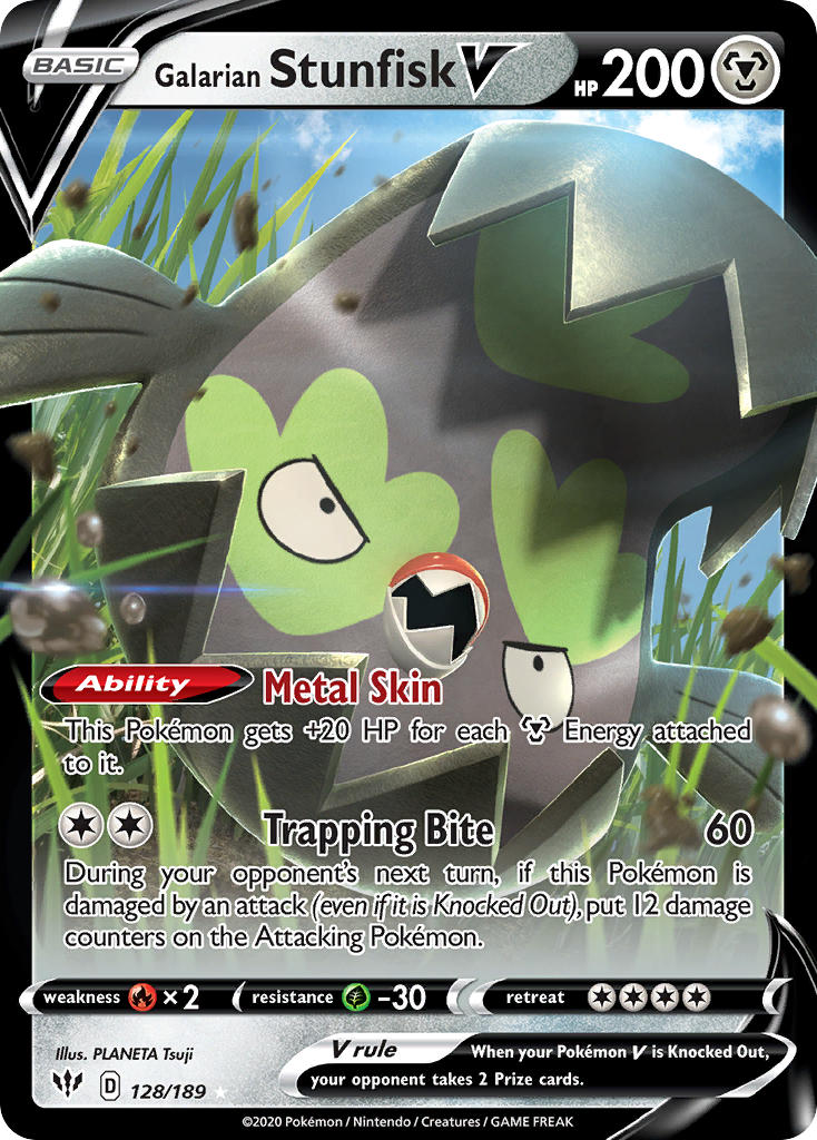 Galarian Stunfisk V⁣ - Darkness Ablaze⁣ (Ultra Rare)⁣ [128] English / Near Mint / Normal