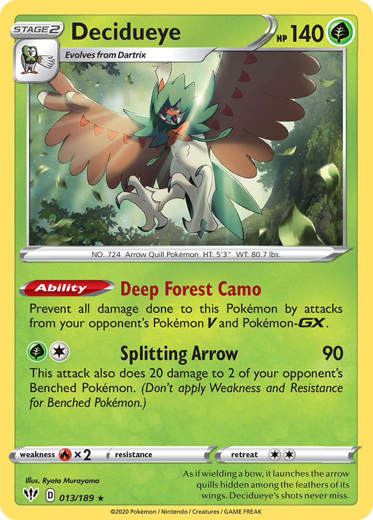 Decidueye - Darkness Ablaze (Holo Rare) [13] Kortspil