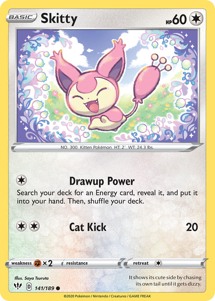 Skitty⁣ - Darkness Ablaze⁣ (Common)⁣ [141] English / Light Played / Reverse-Holo Normal