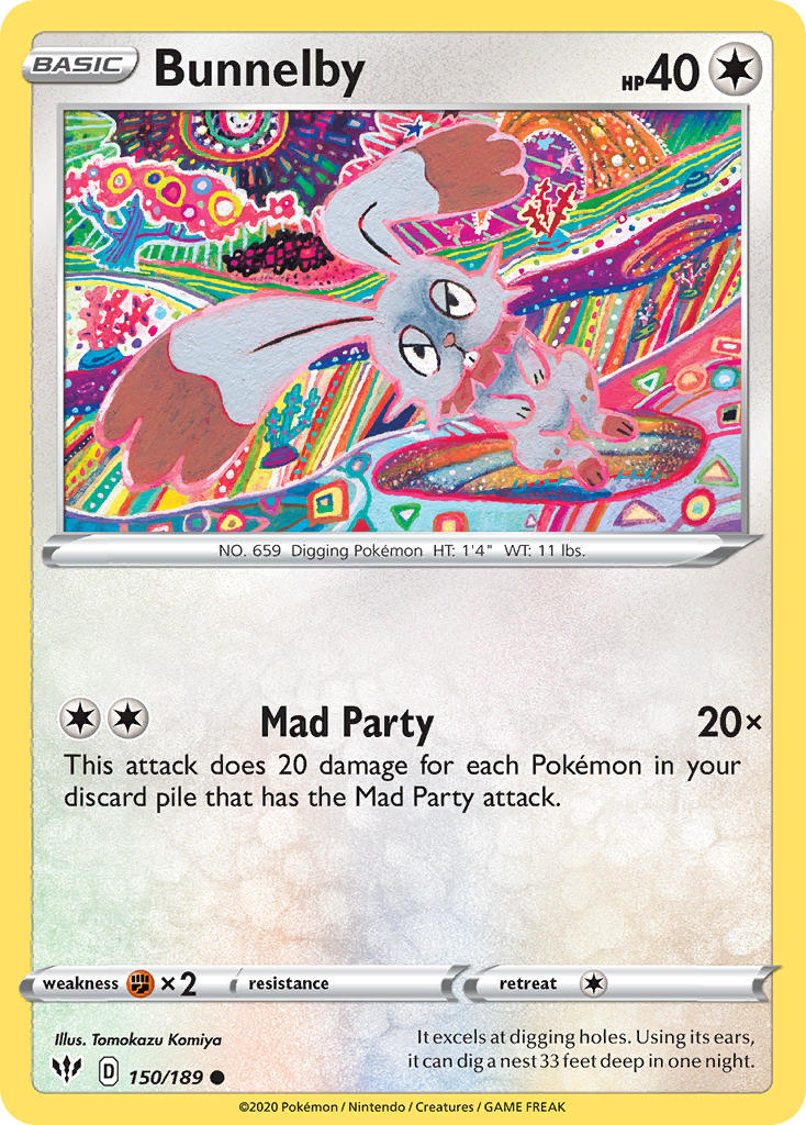 Bunnelby⁣ - Darkness Ablaze⁣ (Common)⁣ [150] English / Near Mint / Reverse-Holo Normal