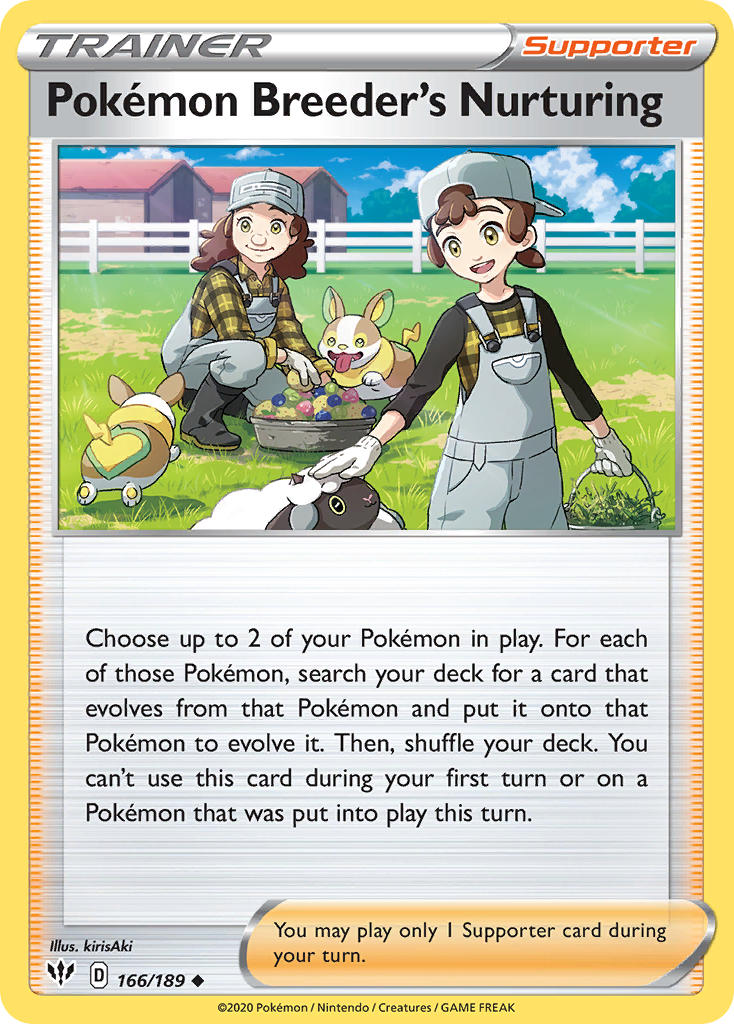 Pokemon Breeder's Nurturing⁣ - Darkness Ablaze⁣ (Uncommon)⁣ [166]