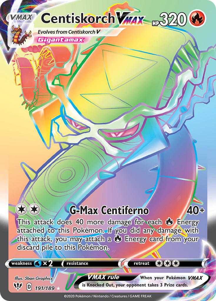 Centiskorch VMAX⁣ - Darkness Ablaze⁣ (Secret Rare)⁣ [191] English / Near Mint / Normal
