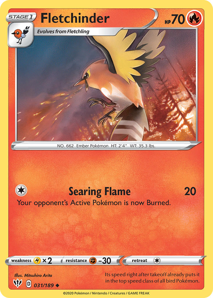 Fletchinder⁣ - Darkness Ablaze⁣ (Uncommon)⁣ [31] English / Near Mint / Reverse-Holo Normal