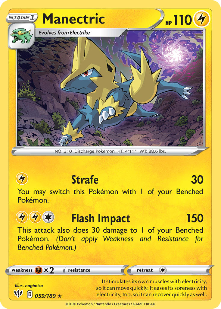 Manectric⁣ - Darkness Ablaze⁣ (Rare)⁣ [59] English / Near Mint / Normal