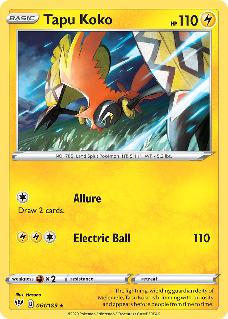 Tapu Koko⁣ - Darkness Ablaze⁣ (Holo Rare)⁣ [61]
