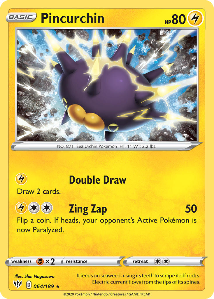 Pincurchin⁣ - Darkness Ablaze⁣ (Holo Rare)⁣ [64] English / Near Mint / Normal