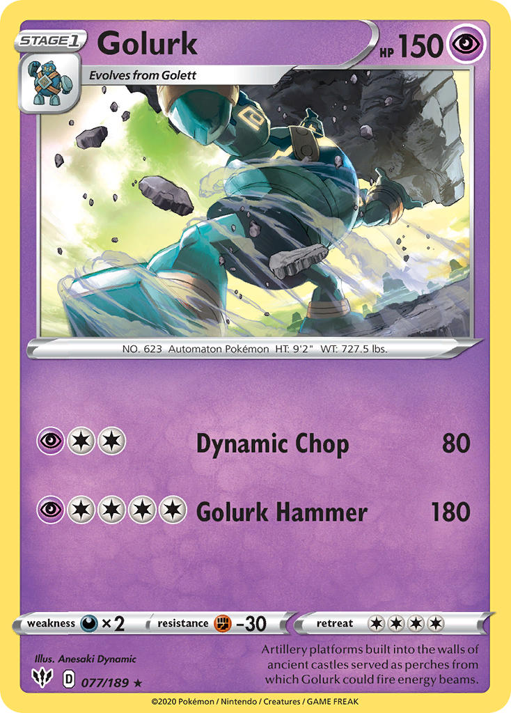 Golurk⁣ - Darkness Ablaze⁣ (Rare)⁣ [77] English / Near Mint / Reverse-Holo Normal