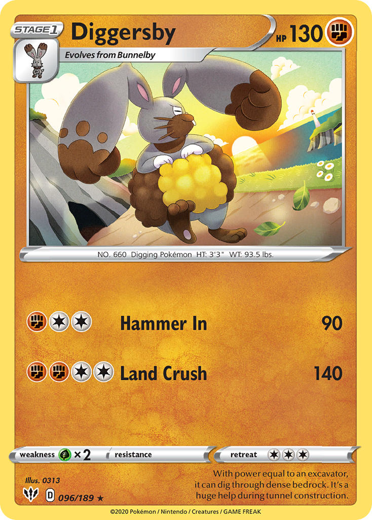 Diggersby⁣ - Darkness Ablaze⁣ (Rare)⁣ [96] English / Near Mint / Reverse-Holo Normal
