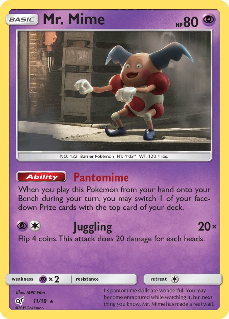 Mr. Mime - Detective Pikachu (Rare) [DET-11] English / Near Mint / Normal