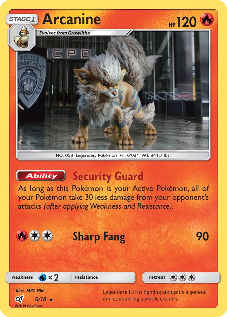 Arcanine - Detective Pikachu (Rare) [DET-6] English / Played / Normal