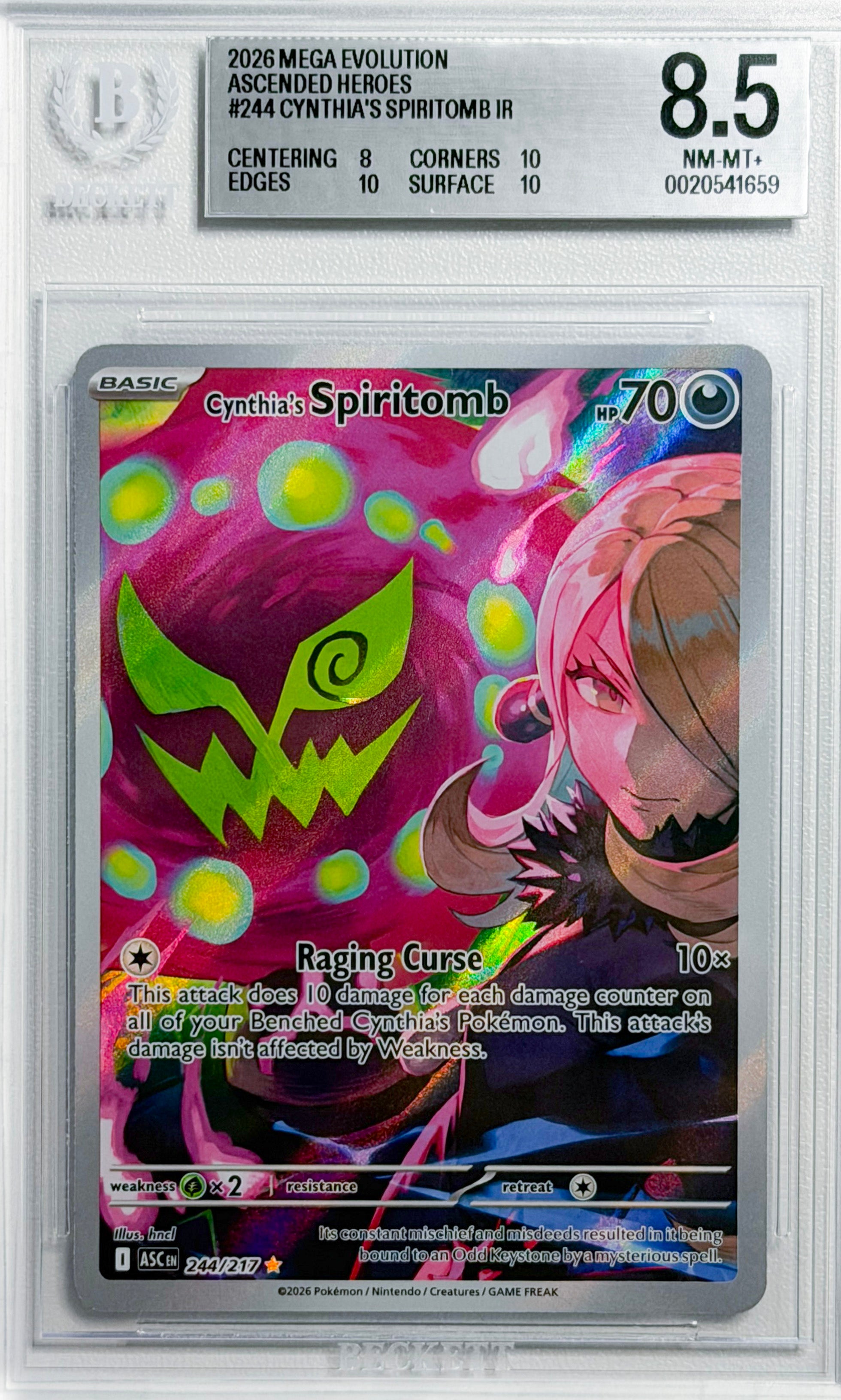Cynthia's Spiritomb #244 Ascended Heroes BGS 8.5 - forside