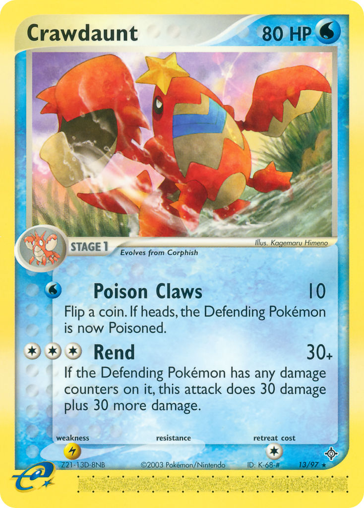 Crawdaunt⁣ - EX Dragon⁣ (Rare)⁣ [13] English / Good / Normal