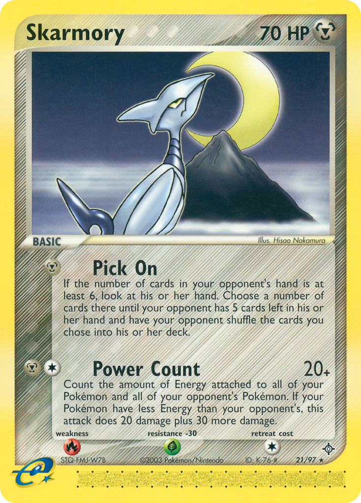 Skarmory⁣ - EX Dragon⁣ (Rare)⁣ [21] English / Light Played / Reverse-Holo Normal