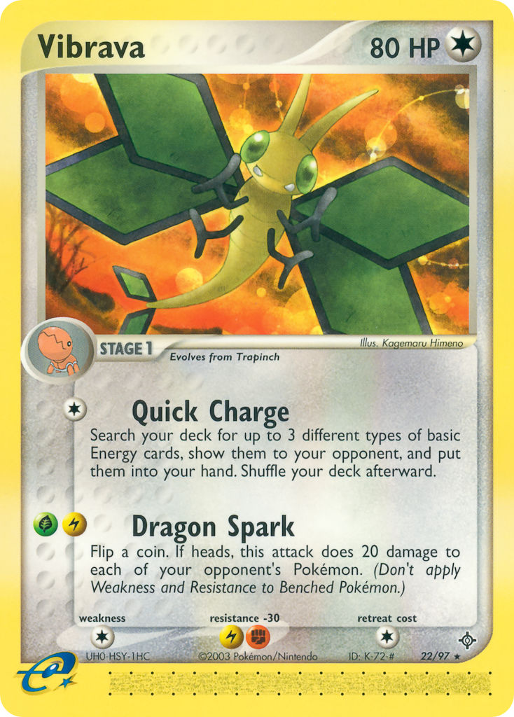 Vibrava⁣ - EX Dragon⁣ (Rare)⁣ [22] English / Played / Reverse-Holo Normal
