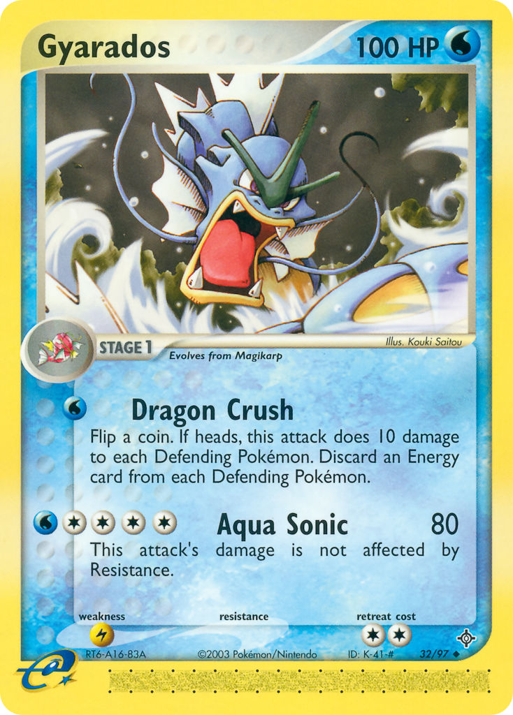 Gyarados⁣ - EX Dragon⁣ (Uncommon)⁣ [32] English / Poor / Reverse-Holo Normal