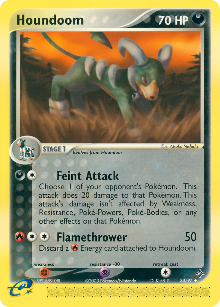 Houndoom⁣ - EX Dragon⁣ (Uncommon)⁣ [34] English / Excellent / Reverse-Holo Normal