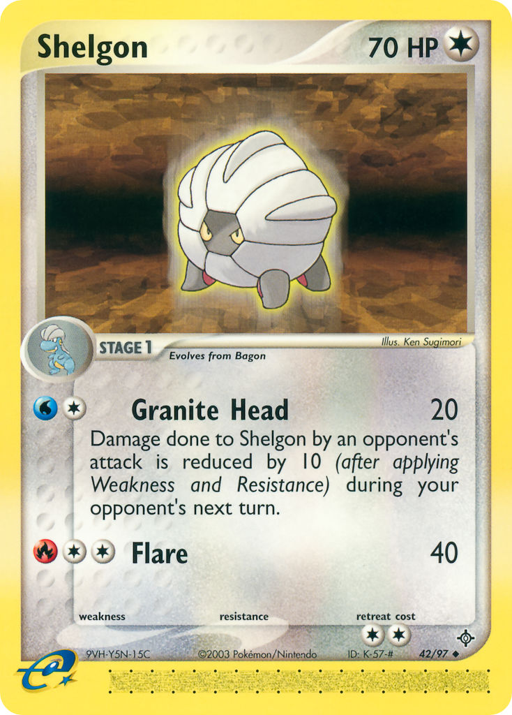 Shelgon (Granite Head)⁣ - EX Dragon⁣ (Uncommon)⁣ [42] English / Played / Reverse-Holo Normal