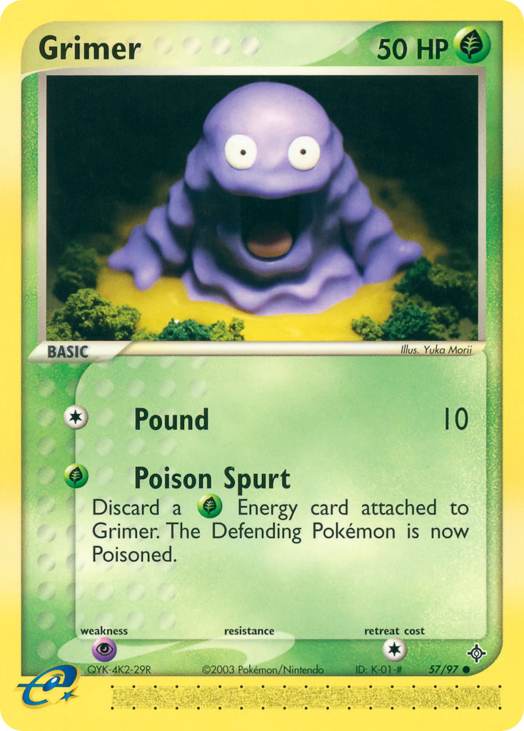 Grimer⁣ - EX Dragon⁣ (Common)⁣ [57] English / Light Played / Reverse-Holo Normal