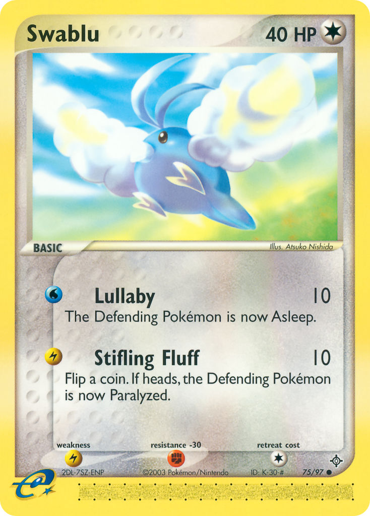Swablu⁣ - EX Dragon⁣ (Common)⁣ [75] English / Played / Reverse-Holo Normal