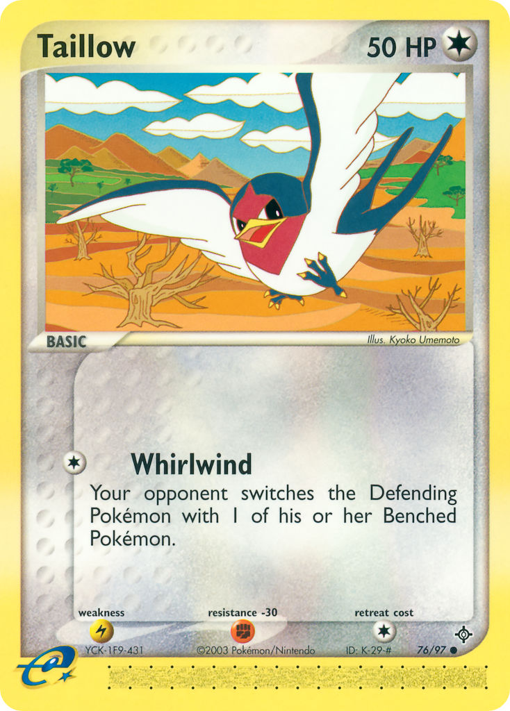 Taillow⁣ - EX Dragon⁣ (Common)⁣ [76] English / Near Mint / Reverse-Holo Normal