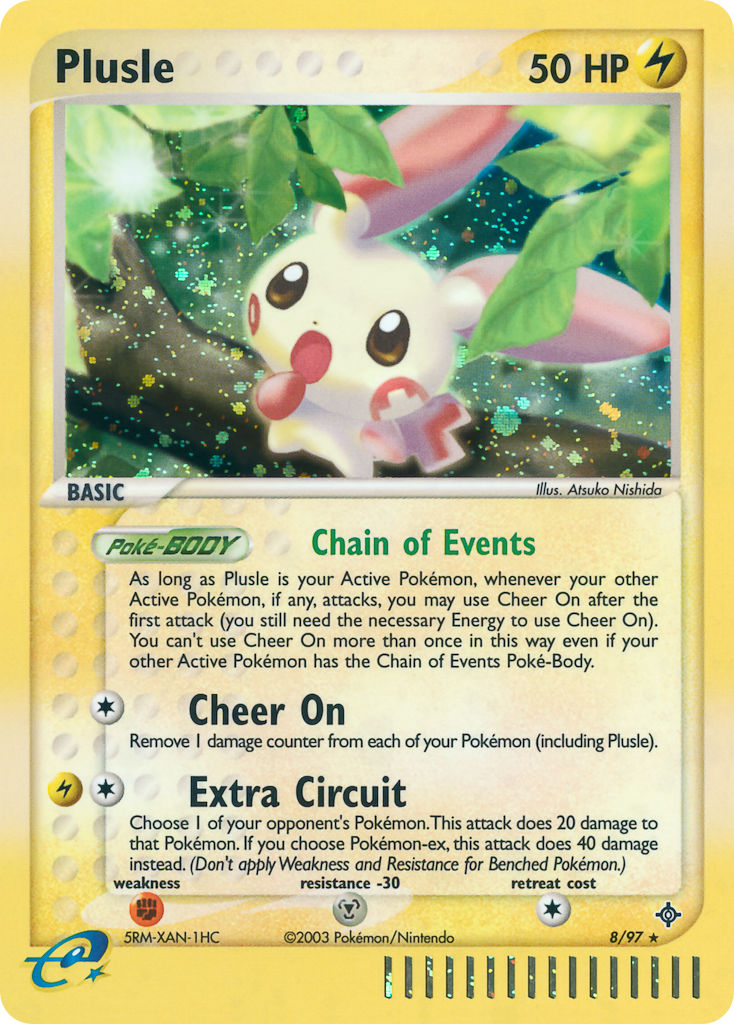 Plusle⁣ - EX Dragon⁣ (Holo Rare)⁣ [8] English / Light Played / Reverse-Holo Normal