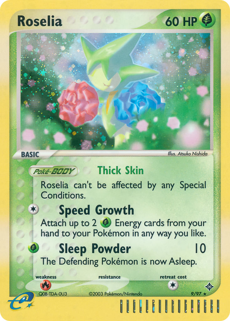 Roselia⁣ - EX Dragon⁣ (Holo Rare)⁣ [9] English / Played / Reverse-Holo Normal