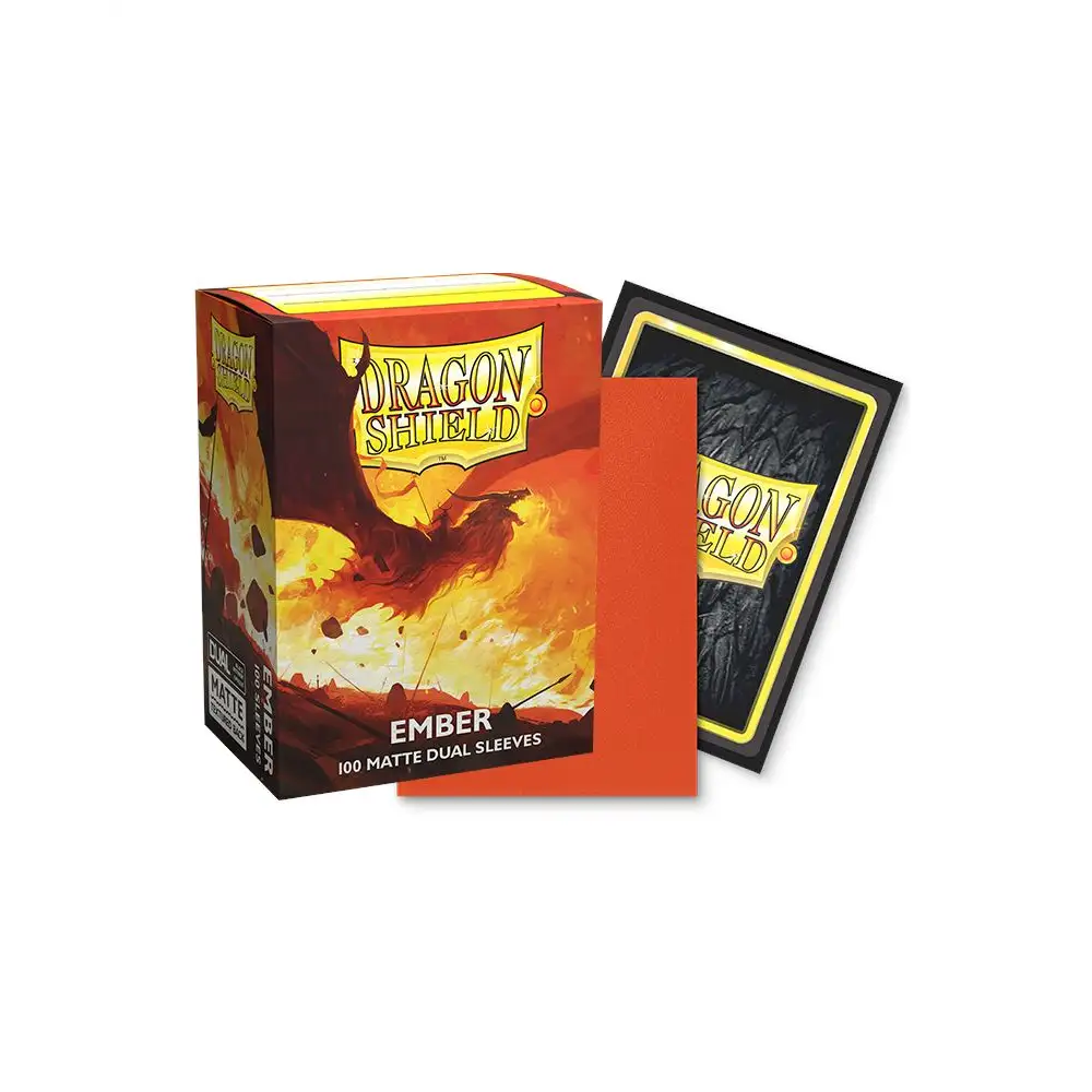 Dragon Shield: Dual Matte Sleeves (100 stk.) Kartotekskortlommer Dragon Shield Ember 