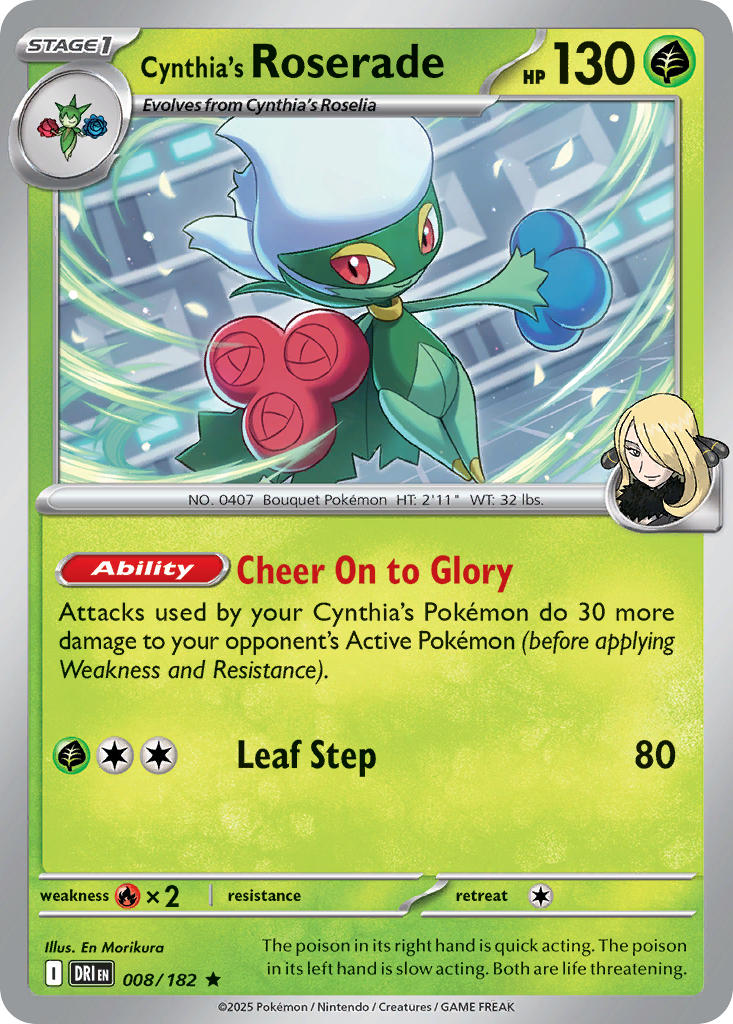 Cynthia's Roserade⁣ - Destined Rivals⁣ (Rare)⁣ [008] English / Near Mint / Normal