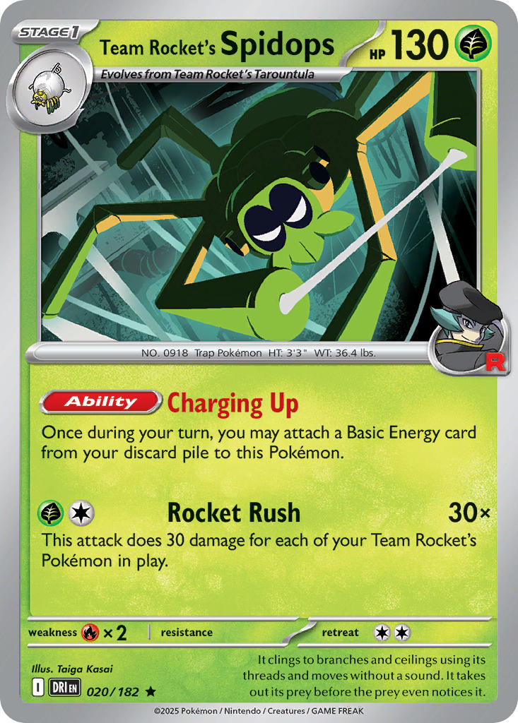 Team Rocket's Spidops⁣ - Destined Rivals⁣ (Rare)⁣ [020] English / Near Mint / Normal