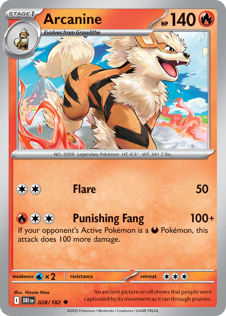 Arcanine⁣ - Destined Rivals⁣ (Uncommon)⁣ [028] English / Near Mint / Normal