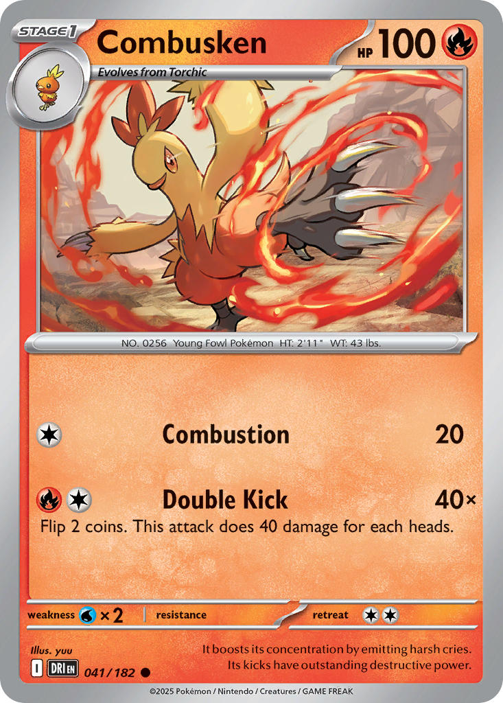 Combusken⁣ - Destined Rivals⁣ (Common)⁣ [041] English / Near Mint / Reverse-Holo Normal