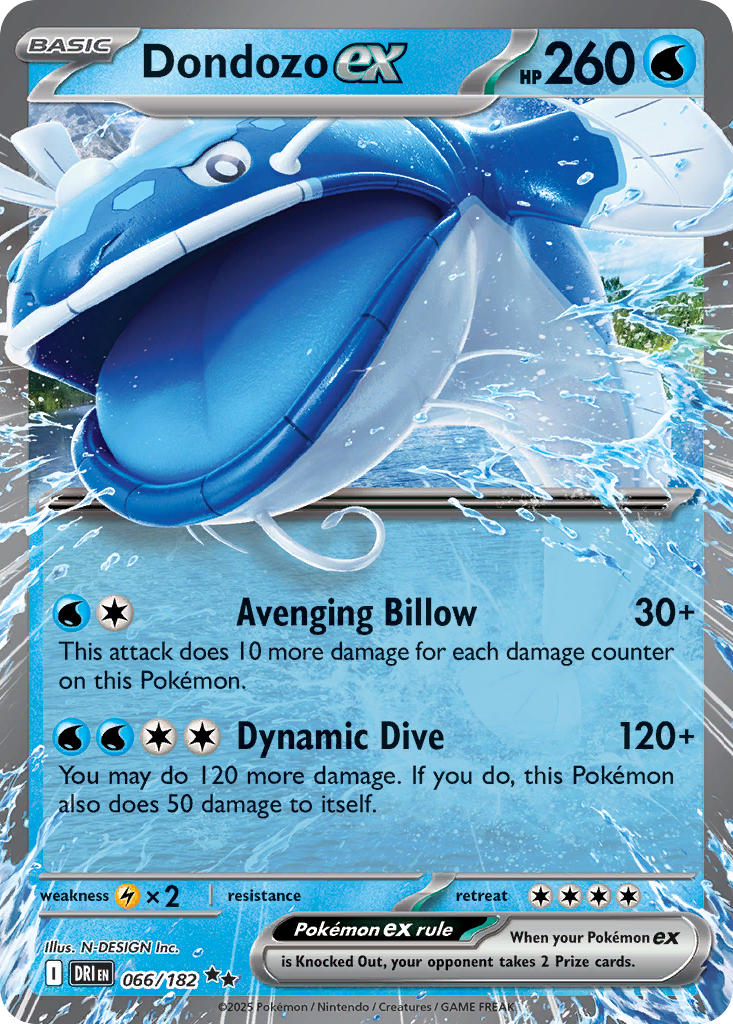 Dondozo ex⁣ - Destined Rivals⁣ (Double Rare)⁣ [066] English / Good / Normal