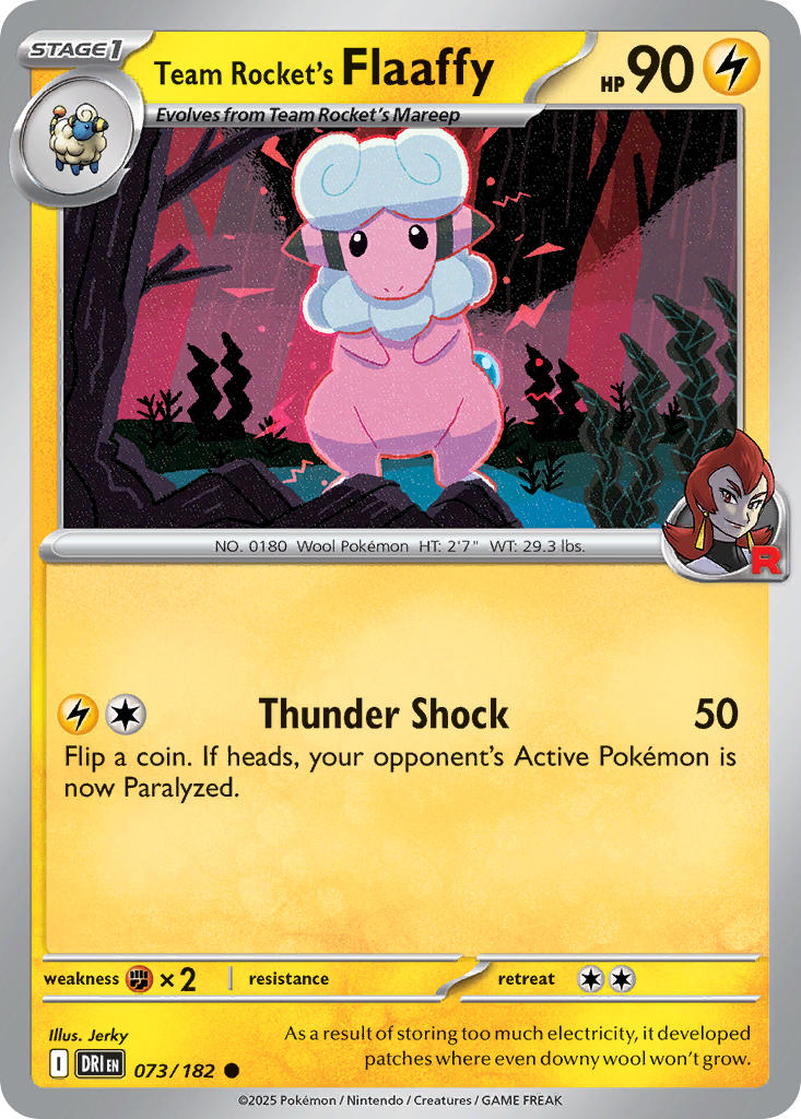 Team Rocket's Flaaffy⁣ - Destined Rivals⁣ (Common)⁣ [073] English / Near Mint / Reverse-Holo Normal