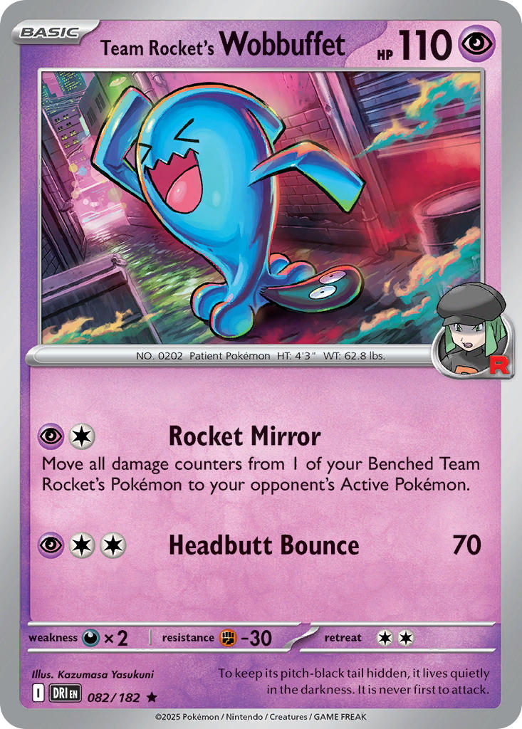 Team Rocket's Wobbuffet⁣ - Destined Rivals⁣ (Rare)⁣ [082] English / Near Mint / Normal