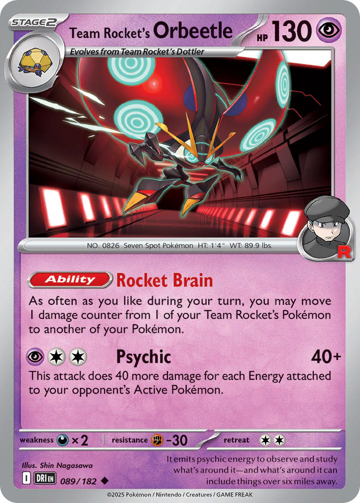 Team Rocket's Orbeetle⁣ - Destined Rivals⁣ (Uncommon)⁣ [089] English / Near Mint / Normal