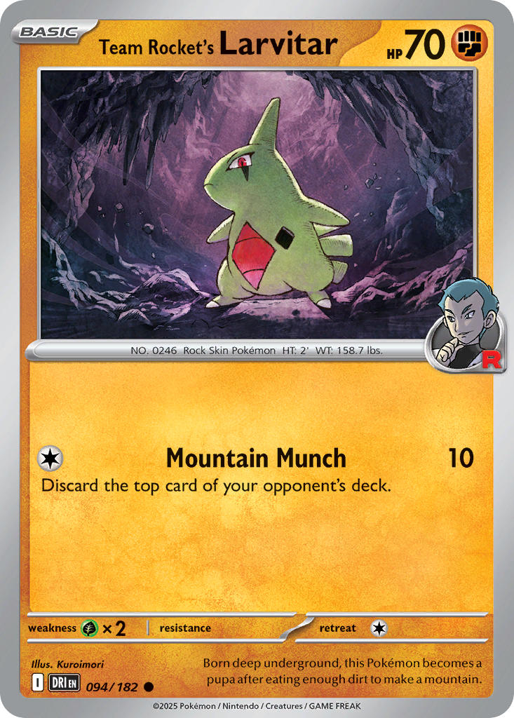 Team Rocket's Larvitar⁣ - Destined Rivals⁣ (Common)⁣ [094] English / Near Mint / Normal