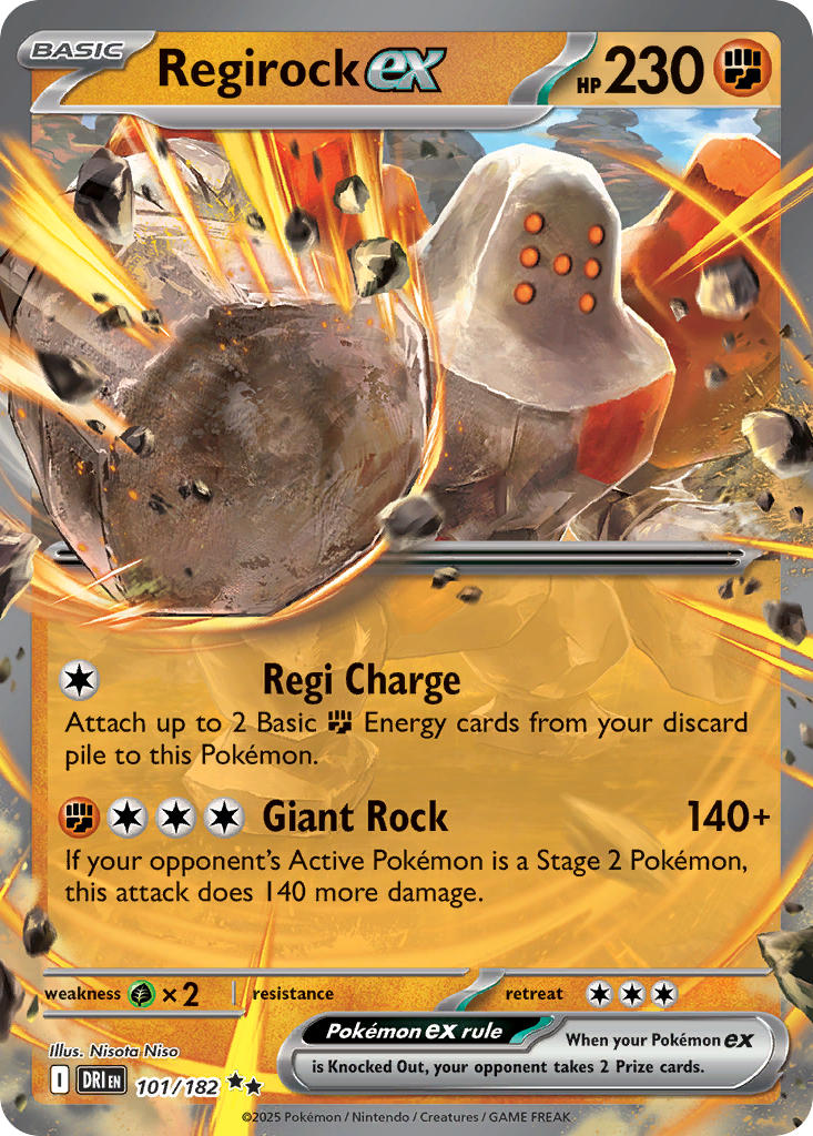 Regirock ex⁣ - Destined Rivals⁣ (Double Rare)⁣ [101] English / Near Mint / Normal