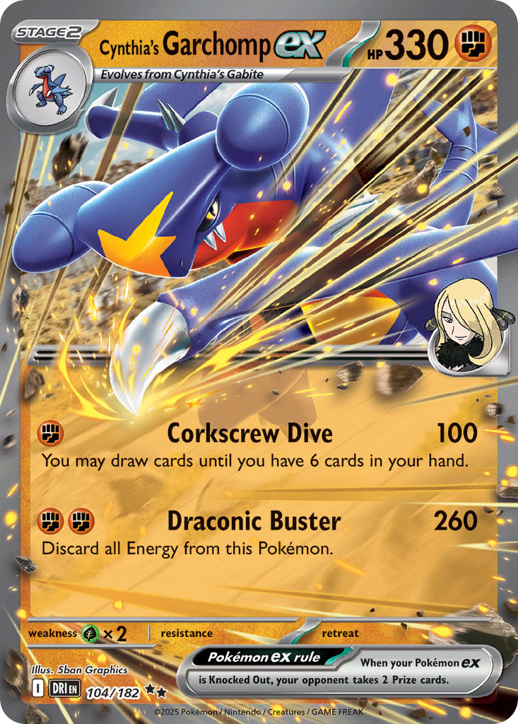 Cynthia's Garchomp ex⁣ - Destined Rivals⁣ (Double Rare)⁣ [104] English / Near Mint / Normal