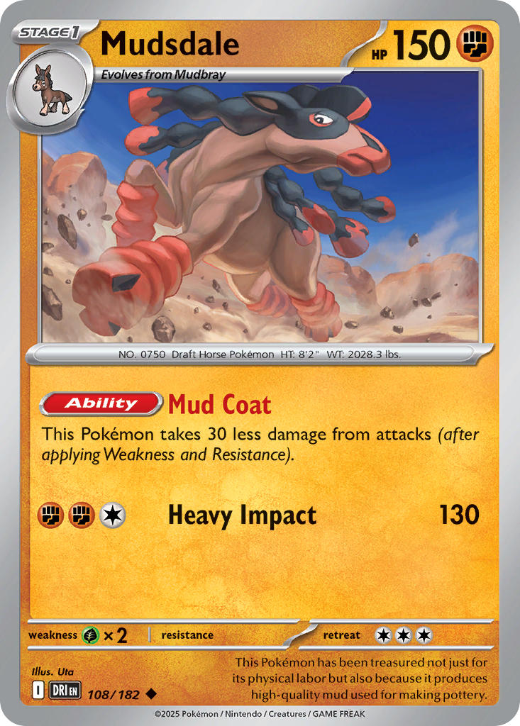 Mudsdale⁣ - Destined Rivals⁣ (Uncommon)⁣ [108] English / Near Mint / Reverse-Holo Normal