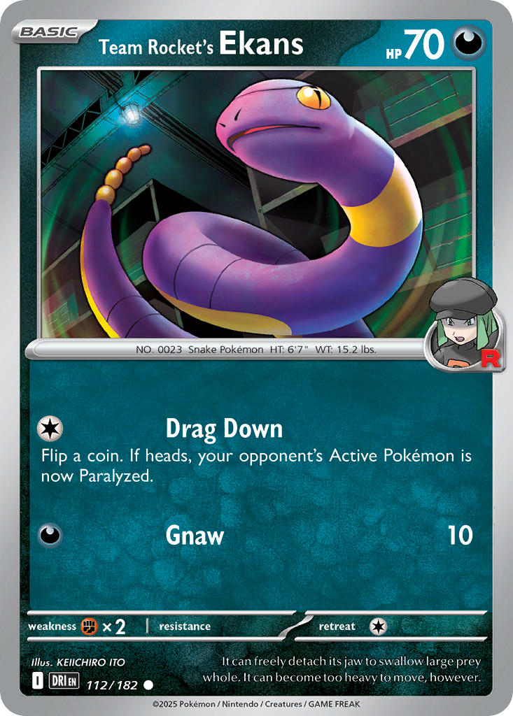 Team Rocket's Ekans⁣ - Destined Rivals⁣ (Common)⁣ [112] English / Near Mint / Normal