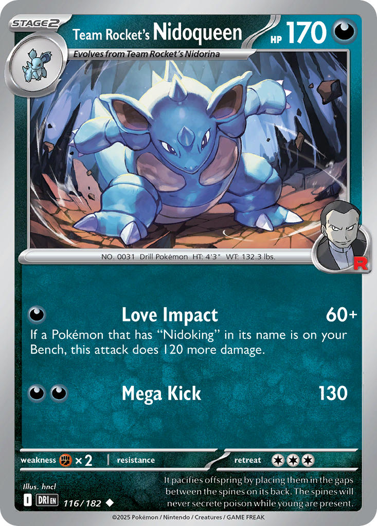 Team Rocket's Nidoqueen⁣ - Destined Rivals⁣ (Uncommon)⁣ [116] English / Near Mint / Normal
