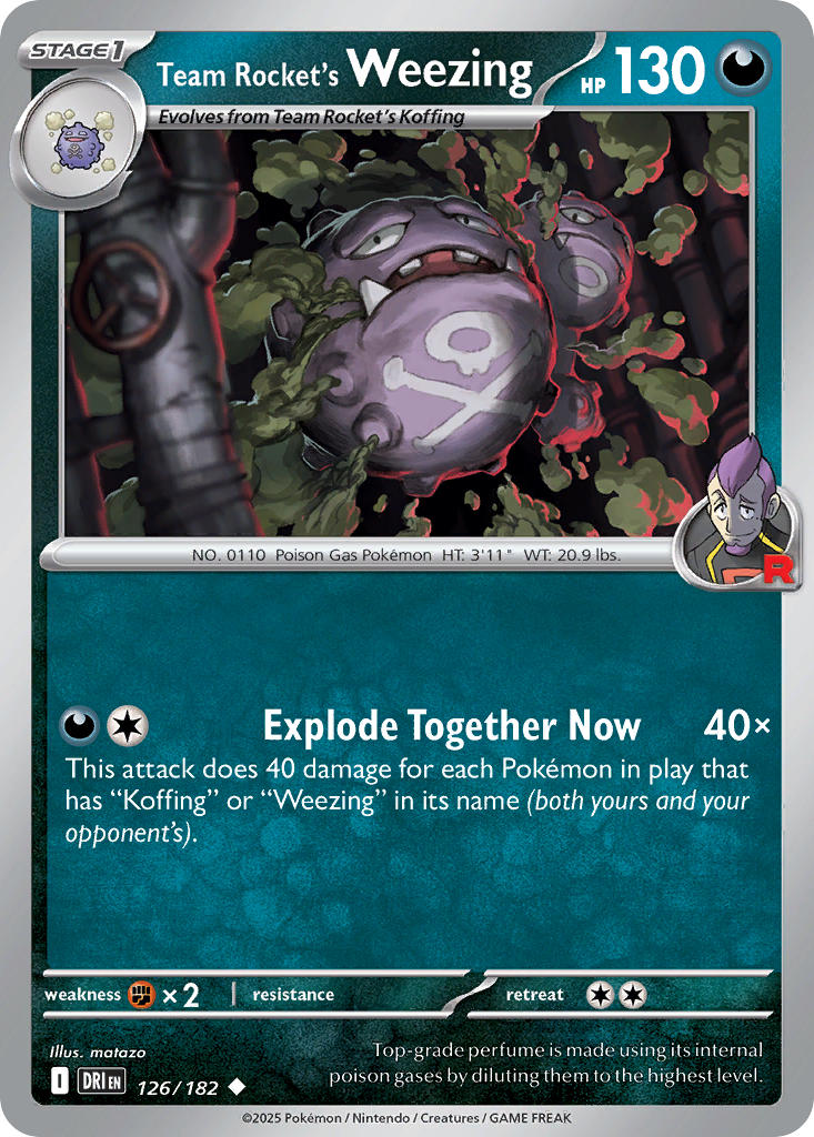 Team Rocket's Weezing⁣ - Destined Rivals⁣ (Uncommon)⁣ [126] English / Near Mint / Normal